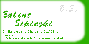 balint sipiczki business card